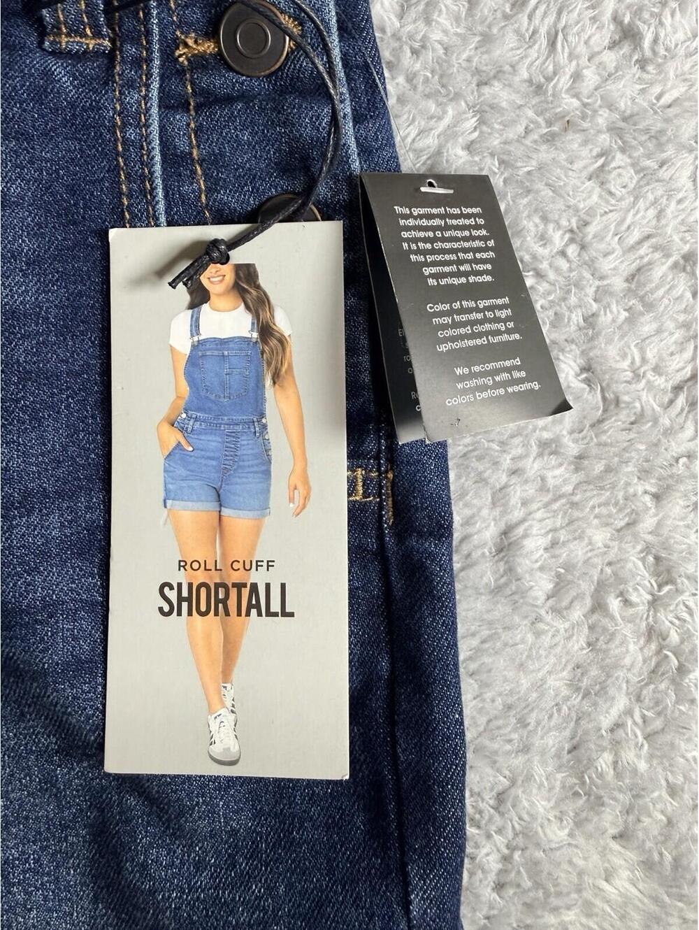 Celebrity Pink Juniors  Roll-Cuff Denim Shortall Size XS - Picture 5 of 13